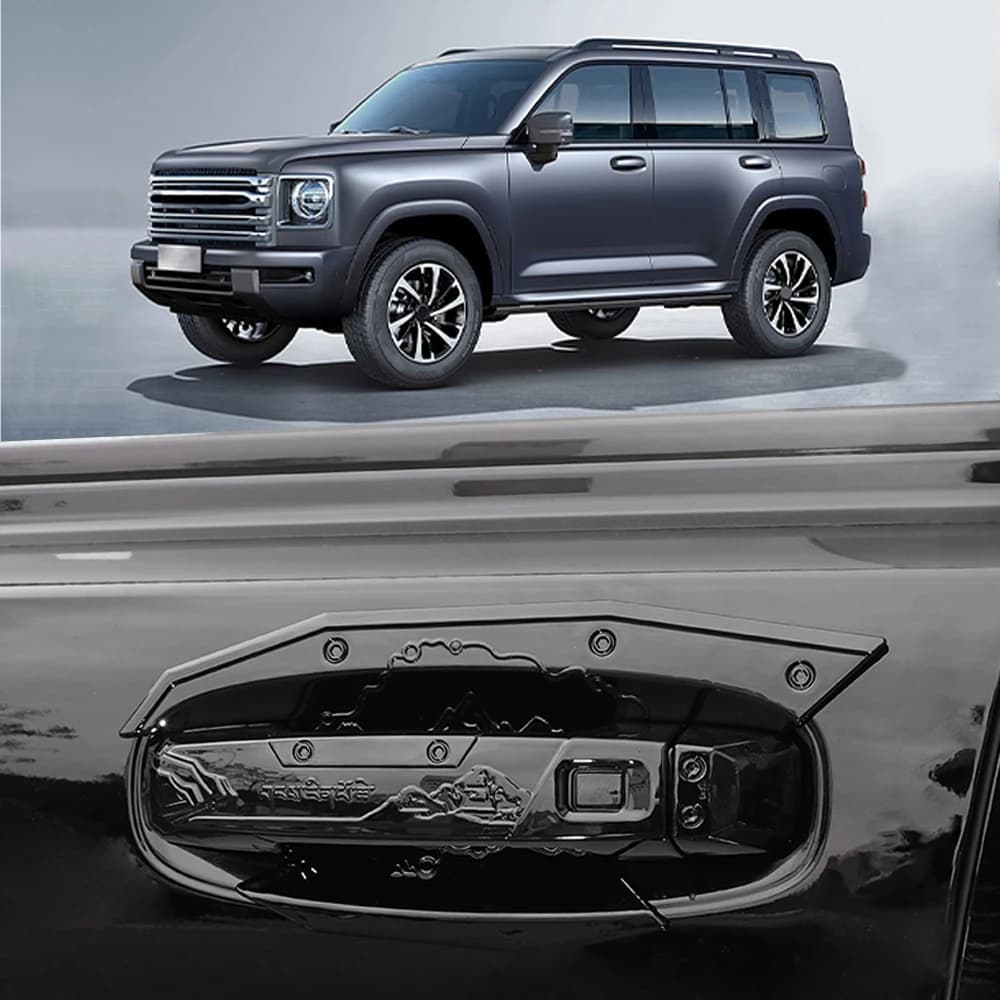 For Haval H9 2024 2025 Bright Black Car Door Handle Cover Accessories Protector Auto Handle Bowl Frame Exterior Trim Stickers
