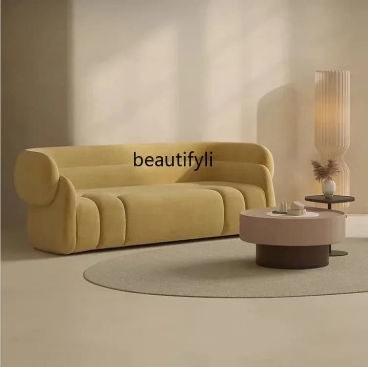 Nordic Light Luxury Small Apartment Living Room Leisure Sofa Italian Simple Modern Designer Creative Velvet Sofa