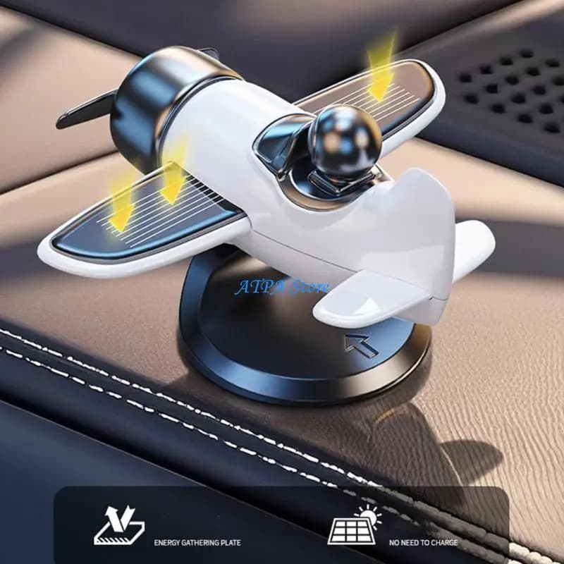 U13C Solar Powered Rotating Planes Car Dashboard Decoration Automatic No Battery Needed Easy Installation for Car
