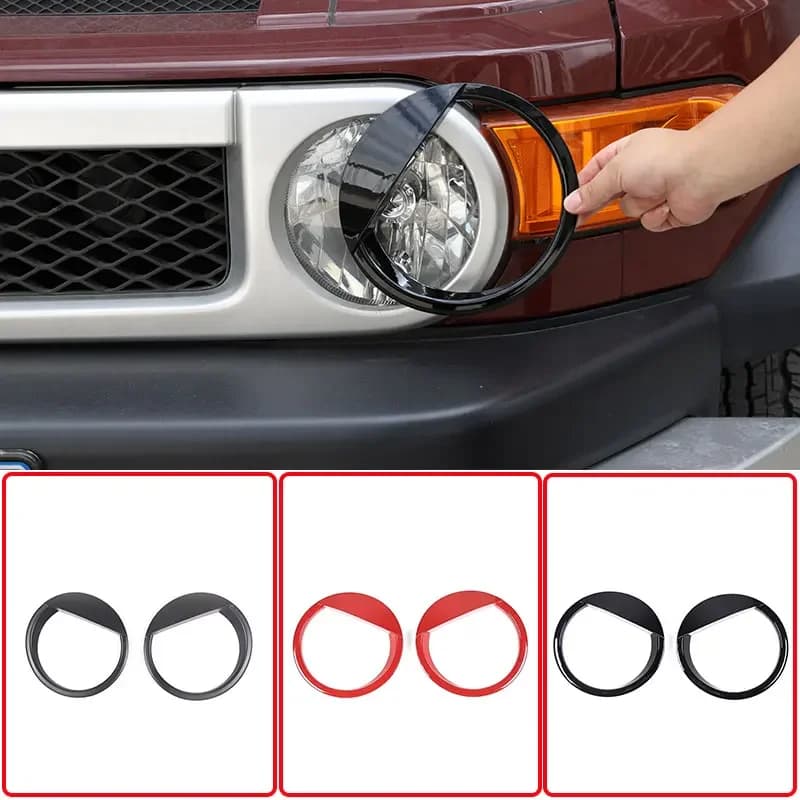 For 2007-2021 Toyota FJ Cruiser ABS Matte black car shape headlight decoration sticker car exterior protection accessories