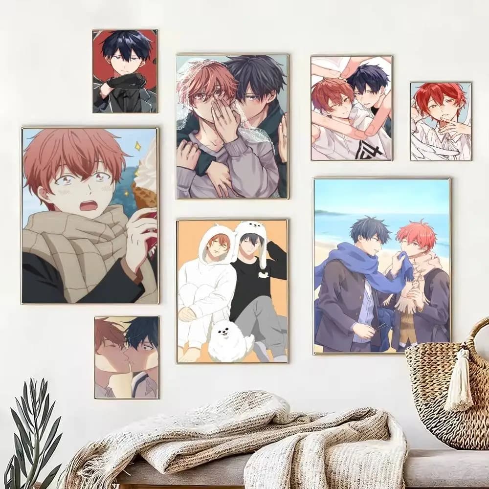 Given BL Anime Ritsuka & Mafuyu Sato  Poster Waterproof Wall Art Sticker For Bar Living Room Vintage Decor High Quality Print