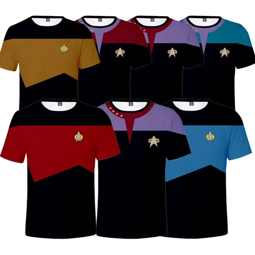Summer fashion and creative interstellar fans 3D printing simple and personalized casual short sleeves