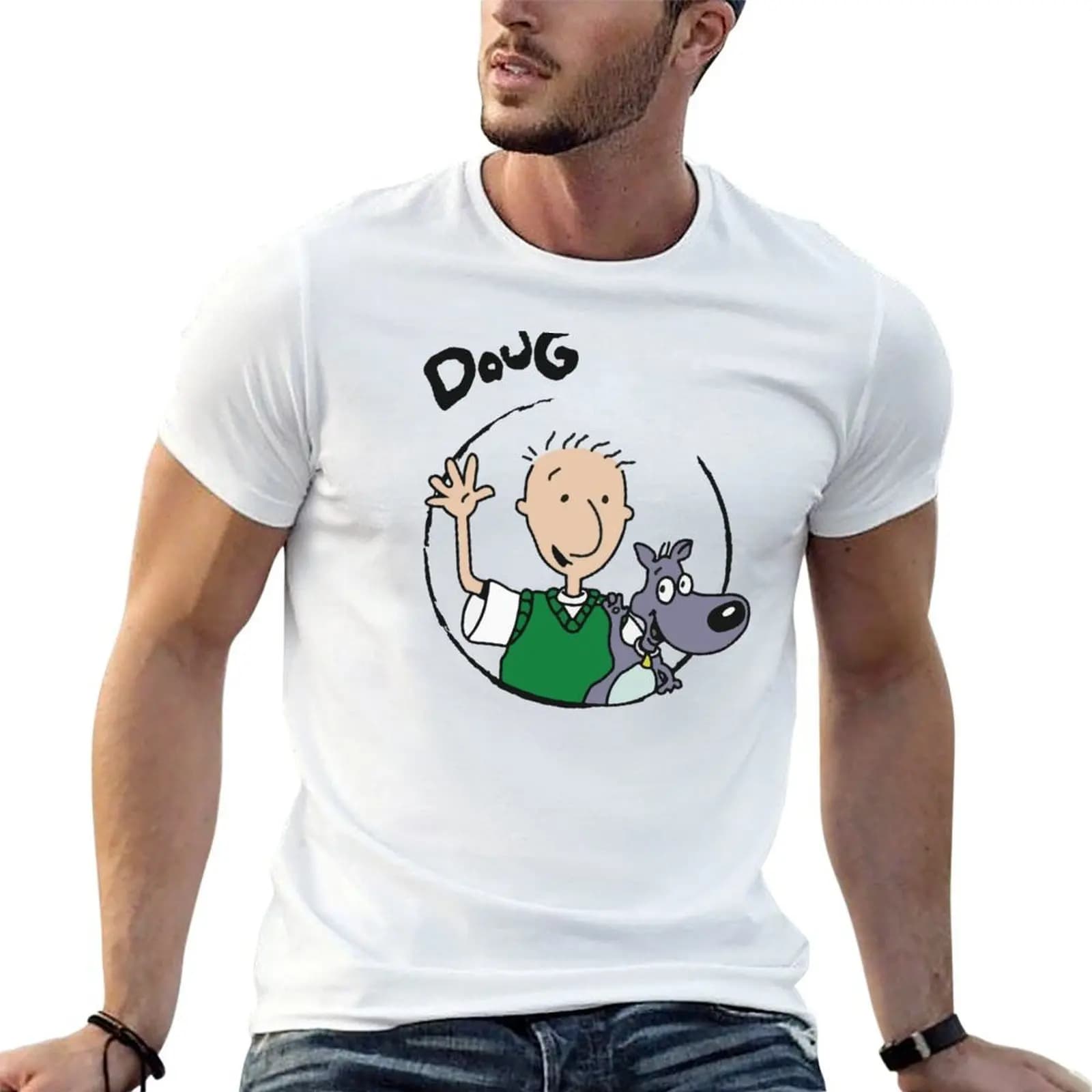 Anime drawing, Doug Funnie T-Shirt valentines clothes boys whites mens graphic t-shirts funny