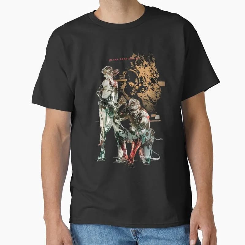 Metal Gear Solid MGS Game Gift T‑Shirt for Gamer Unisex Cotton Short Sleeve Tees Solid Snake Graphic Print Streetwear Tops