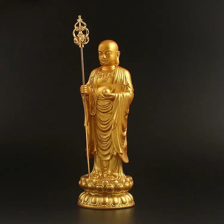 Jizo Bodhisattva Small Buddha Statue Buddha Hall Ornaments Solemnly Enshrine The Auspicious Ornaments of The Buddha of Peace