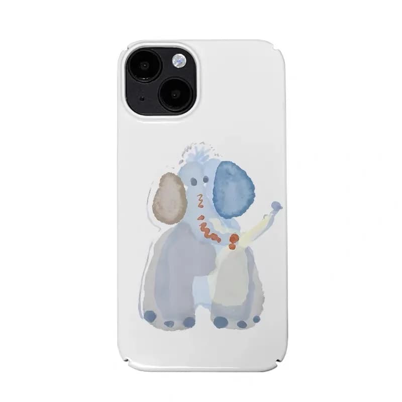 Blue Graffiti Elephant Art Phone Case for IPHONE 17 Air 16E 15 PROMAX 14 Plus 13 12 MINI 11 PRO 16Plus XR XS Acrylic Phone Cover