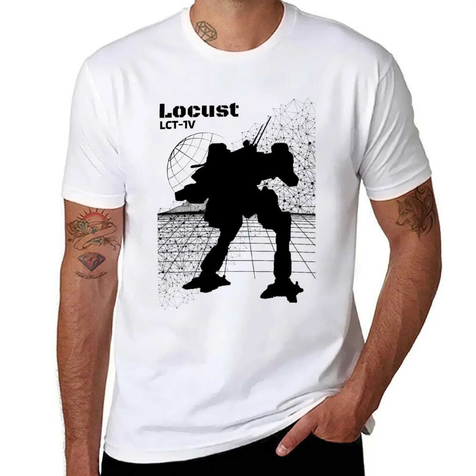 Mechwarrior Battletech. Locust. All Sistems Nominal T-Shirt man t shirt luxury anime t shirts for man T-Shirt