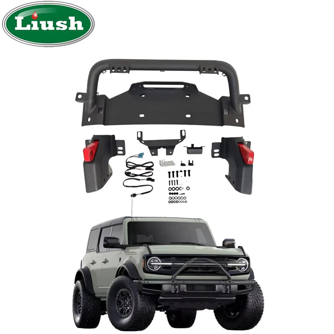 Liush Front Bumper Winch Bracket Mounts For Ford SUV Front Bumper Retrofit Winch Mounting Parts For 2021-2023 Ford Bronco U725