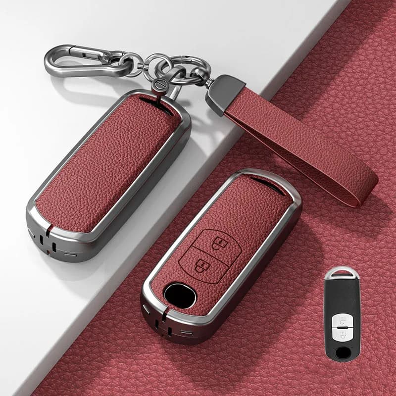 Zinc Alloy+Leather Car Key Cover Case Fob For Mazda 2 3 6 Atenza Axela Demio CX30 CX-4 CX-5 CX5 CX-3 CX7 CX8 CX-8 CX9 CX-9 CX-30