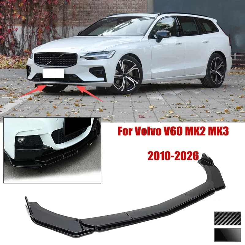 5pcs Front Bumper Shovel For Volvo V60 MK2 MK3 2010-2026 Spoiler Front Bumper Deflector Anti Scratch Protection Device