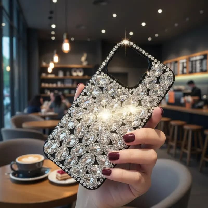 For Samsung Galaxy S25 Ultra S24 FE S23 S22 S21 NOTE20  Luxury Full Shining Diamonds Cover Jewelled Case  Hard Phone Shell
