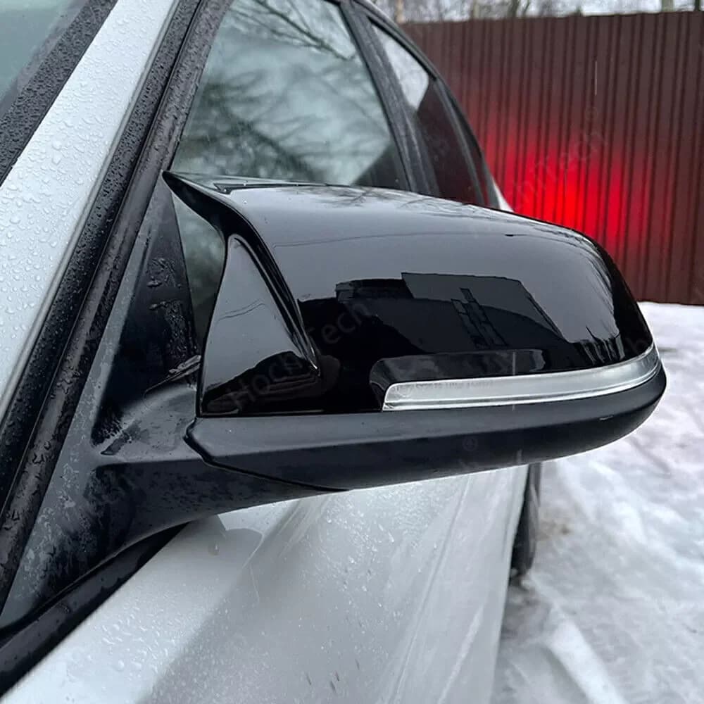 PrimedCar Black Mirror Cover Cap Suitable For BMW F20 F21 F22 F30 F32 F36 F87 M3 Mirror Housing Cover Car Exterior Accessories
