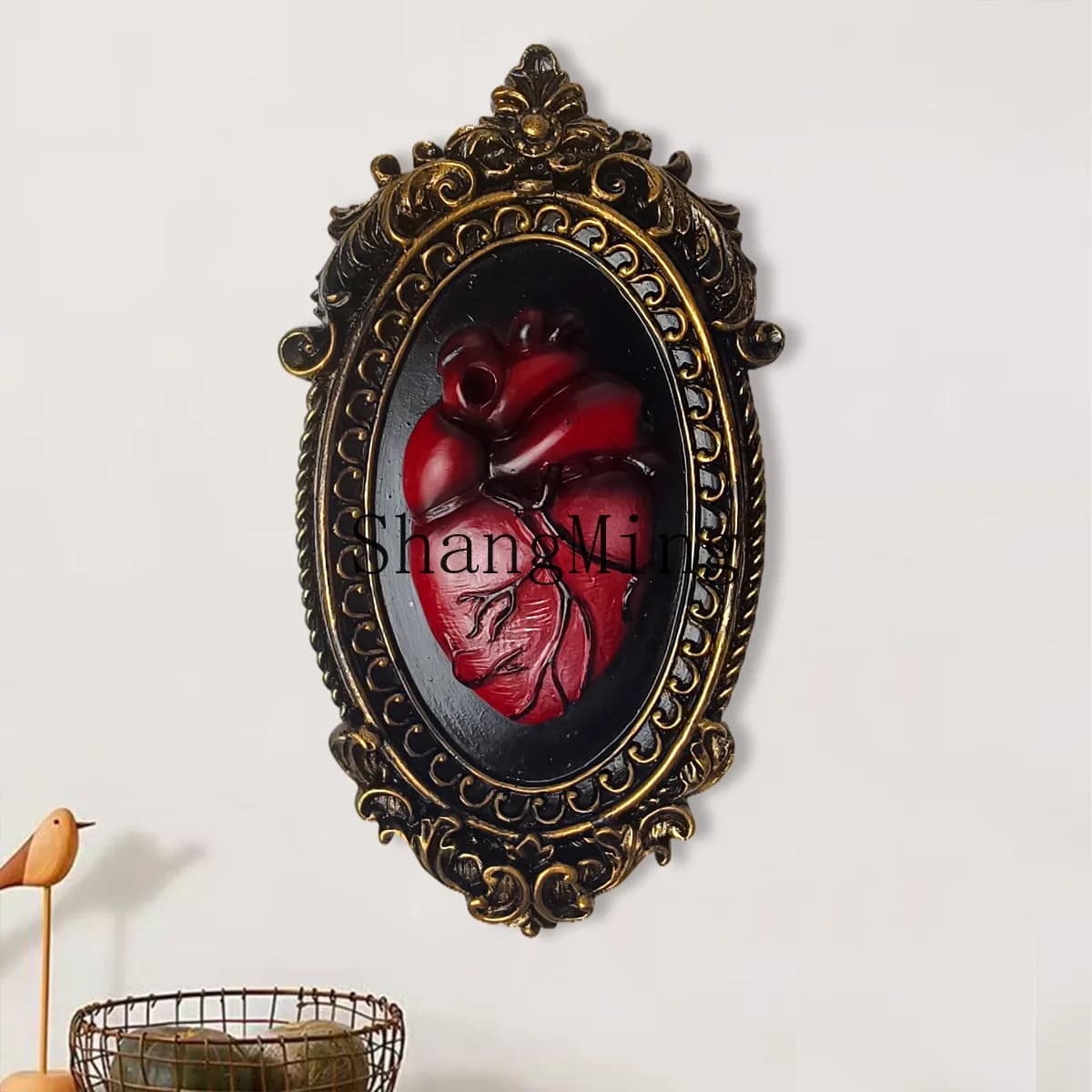 CL new resin heart hanging style wall decoration office home decoration statue ornament