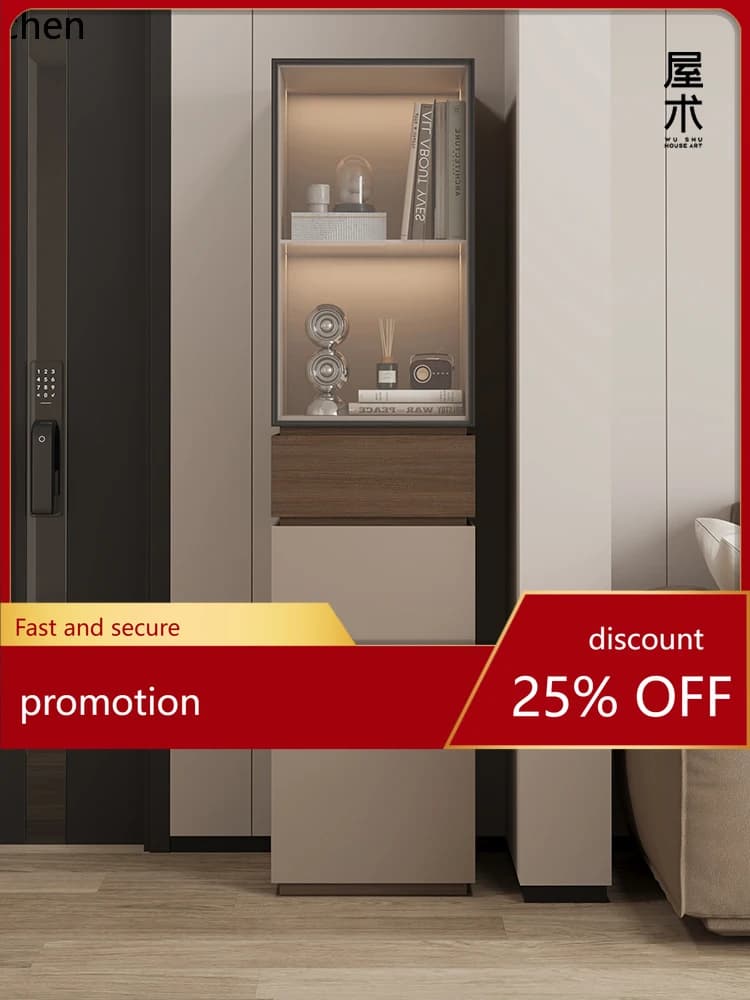 ZML Minimalist Bookshelf Home Corner Storage Cabinet Simple Floor-standing Wall-mounted Storage Narrow Cabinet