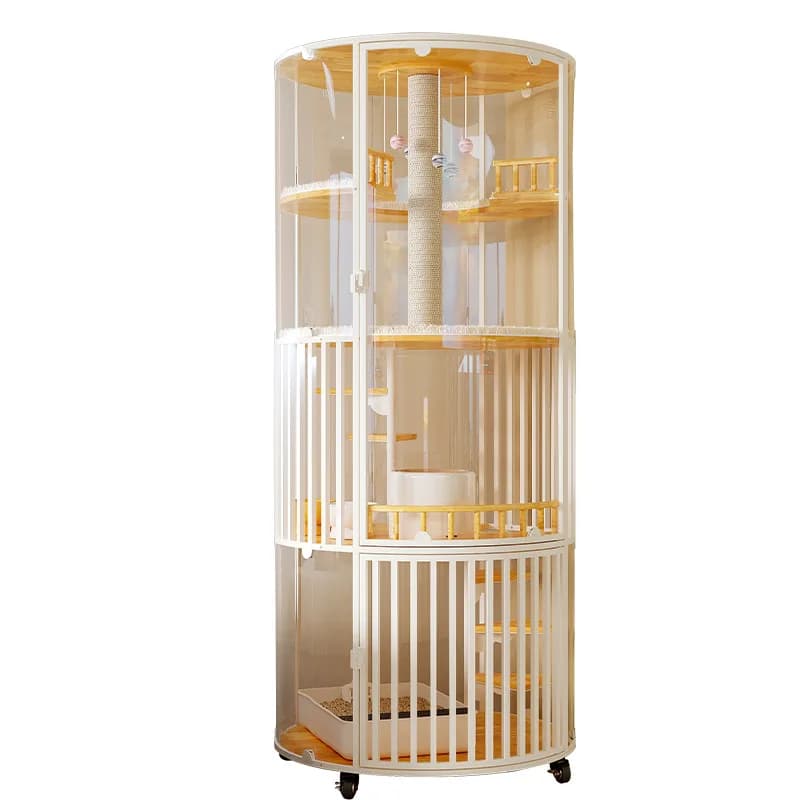 One piece is sent on behalf of the panoramic cat villa household indoor cat cage round 360 luxury large cat nest four seasons