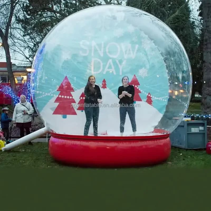 for Large PVC Snow Globe Giant Inflatable Custom Photo Booth Ornaments Ball for Advertising Christmas Promotion
