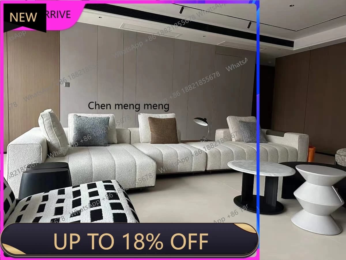 M78 Minimalist sofa cotton and linen large apartment living room, straight corner, sofa