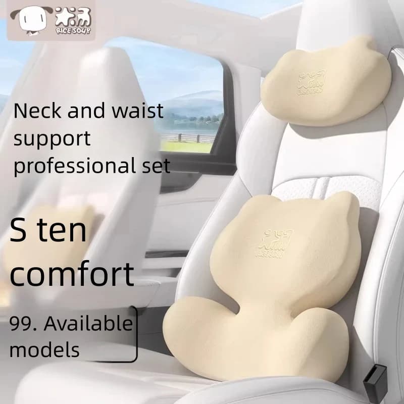Car Accessories Headrest Neck Pillow Neck Support Pillow Car Pillow Lumbar Cushion Universal Car Waist Support Pad