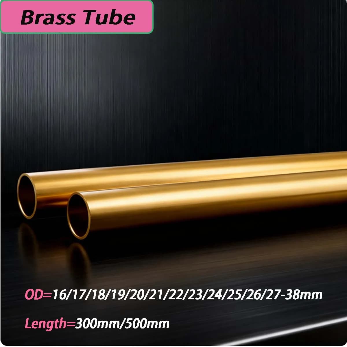 1pcs Straight Brass Tube OD16-38mm Length 300 - Round Brass Alloy Pipe With Precise Thickness 0.4-3mm