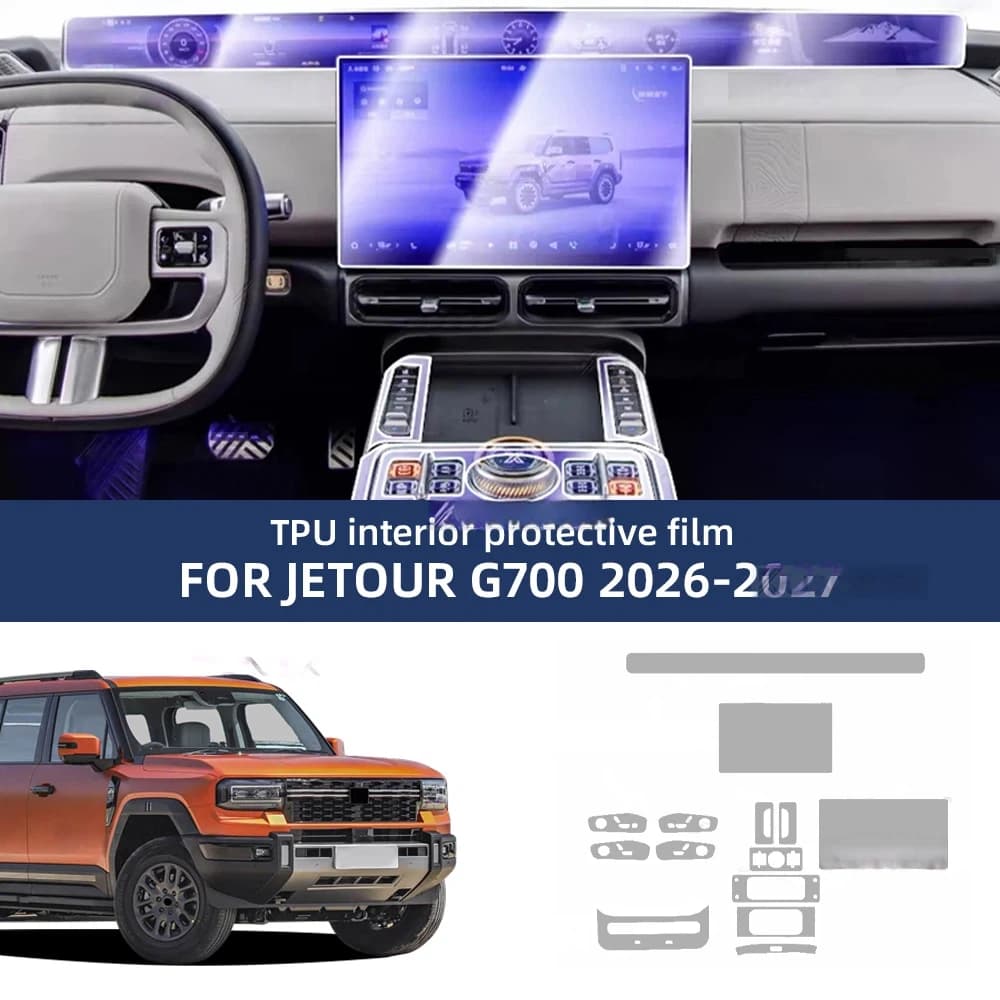 For Jetour G700 2026 2027 Car Interior TPU Protective Film Navigation Screen Gear Shift Panel Transparent Anti-scratch Sticker