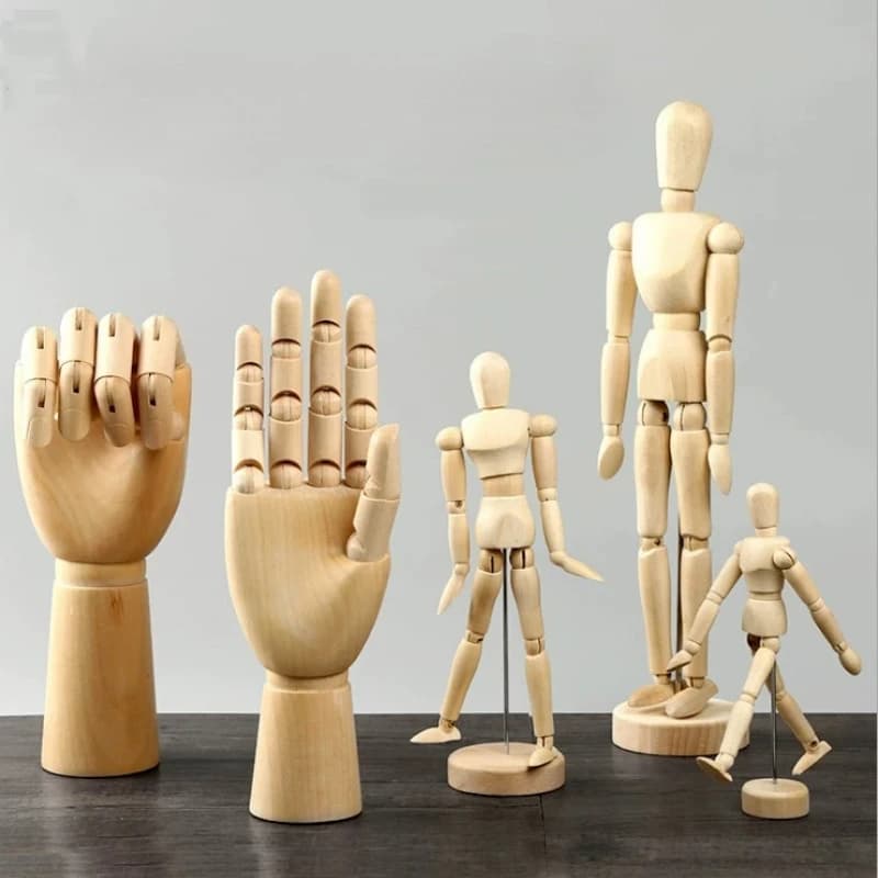 Nordic Creative Wooden Man Joint Hand Model Sketch Model Clothing Store Decoration Art Home Decoration Products Desktop Ornament