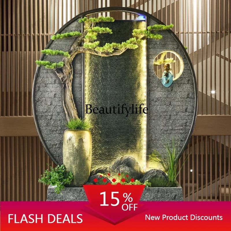 D80 Water curtain wall rockery screen circulating water villa landscaping fountain decorative landscape floor ornament