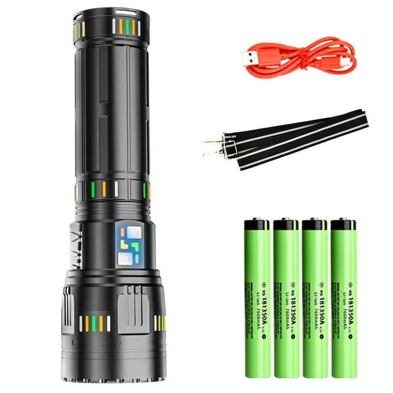 Powerful Super Bright 6000lm Torch Light  LED Search Flashlight for Outdoor Camping Fishing Emergency Hiking Hunting