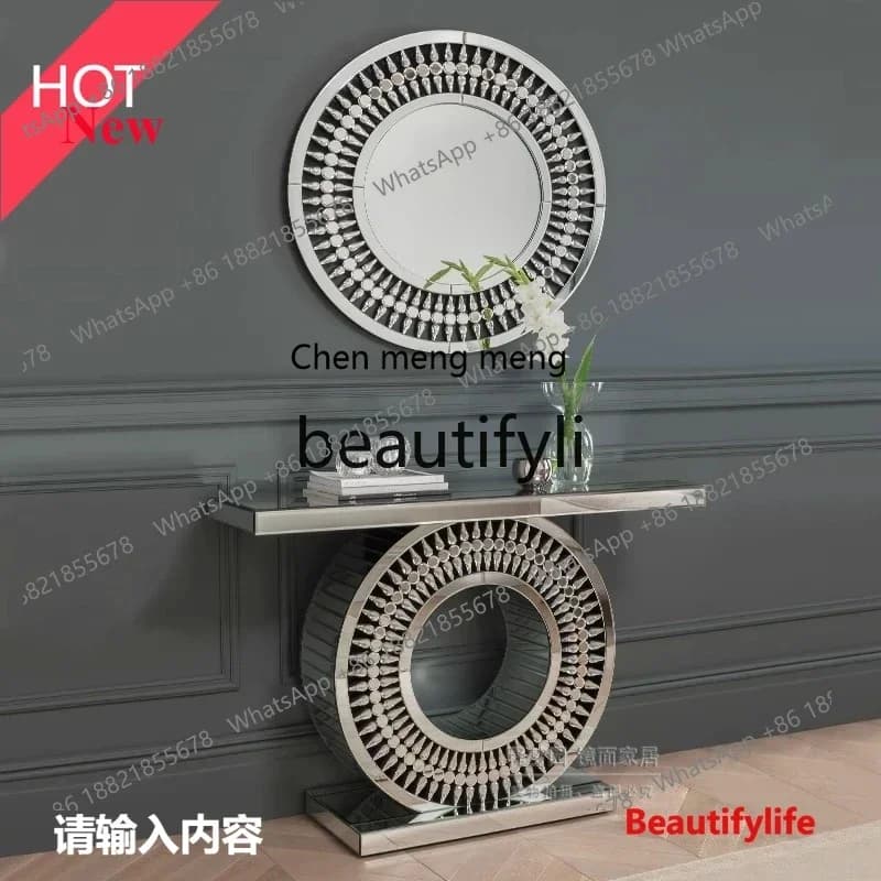 cn8350 ss Round Creative Art Mirror Bathroom Vanity Mirror Hallway Background Wall Entrance Decorative Mirror