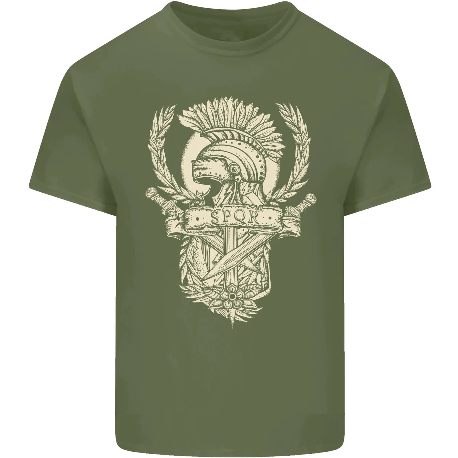 SPQR Helm Fitnessstudio Bodybuilding Training Top Tshirt Tee Top Men's 100% Cotton Casual T-shirts Loose Top Size S-3XL