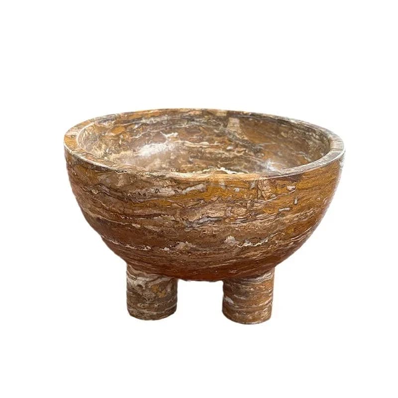 Wabi Sand Wind Natural Marble Fruit Plate Hotel Home Living Room Decoration Ornament Dining Table Soft Ornament Ornament