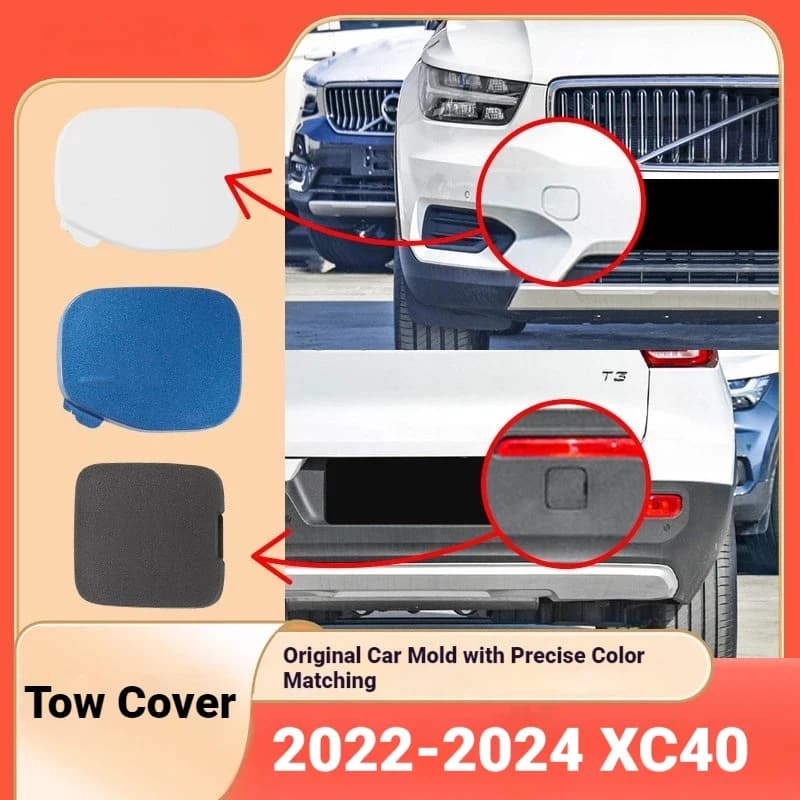 For 18-24 Volvo XC40 Trailer Cover, C40 Front Bumper Trailer Hook Tow Cover Trailer Hole Cover
