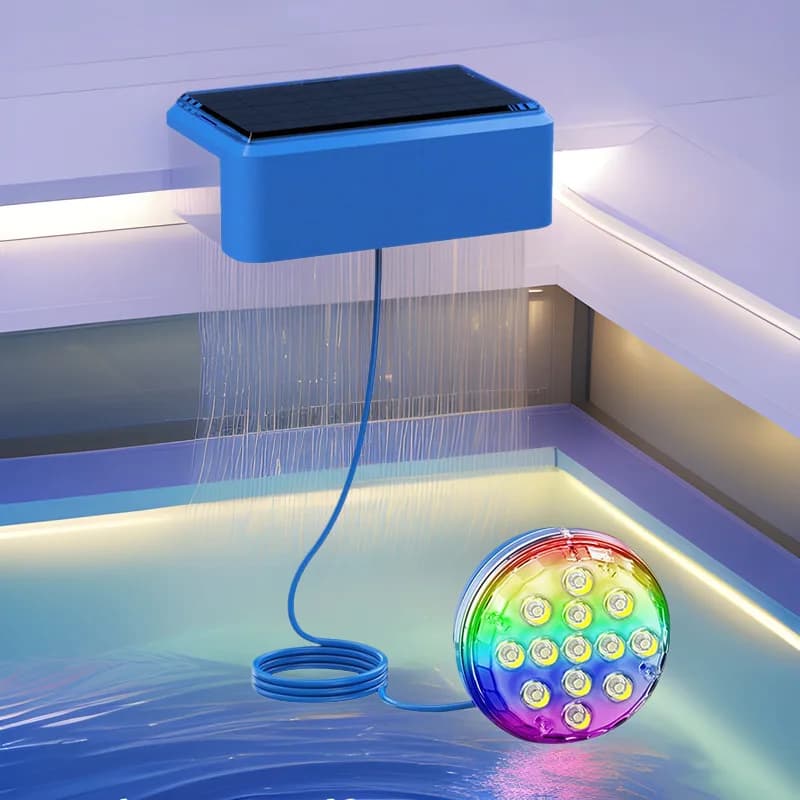 Solar pool light LED underwater round seven-color waterproof IP68 cross-border new underwater underwater light
