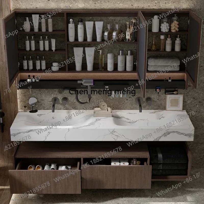 Salon Station Mdf Bathroom Furniture Cabinet Washbasin Narrow Mirror Sink Under the Sink Luxury Base Open Cabinets Vanity
