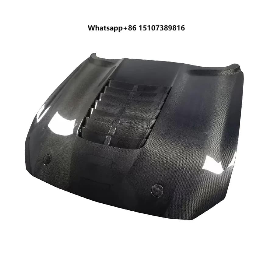 New Modified GT500 Style Carbon Fiber Front Engine Hood Vent for  S550.1/S550.2 2015-2023 with Screws