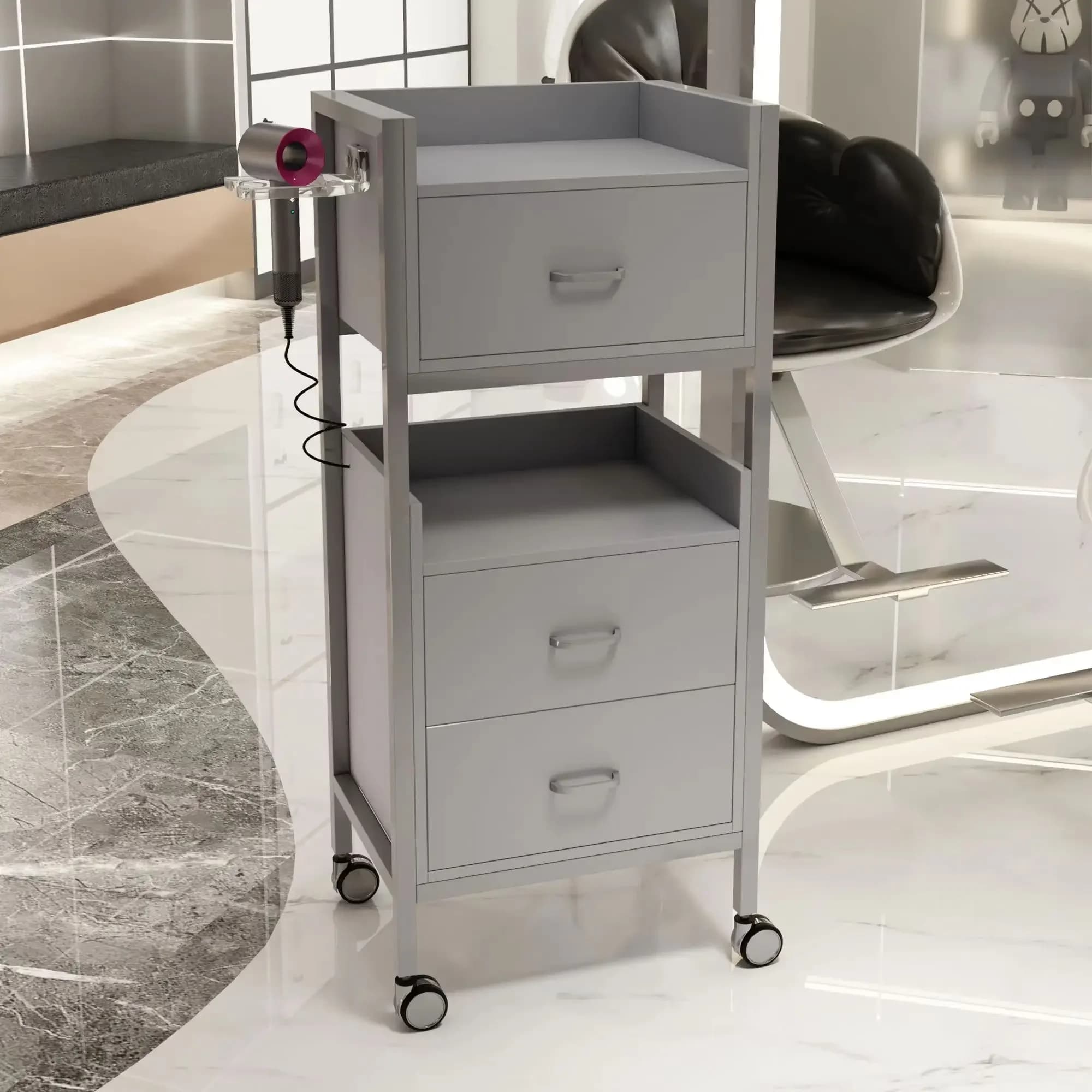 */--Factory Direct Barber Shop Cabinet Tool Table Hairdresser Special Shelf Hairdressing Floor Mirror Table Cabinet