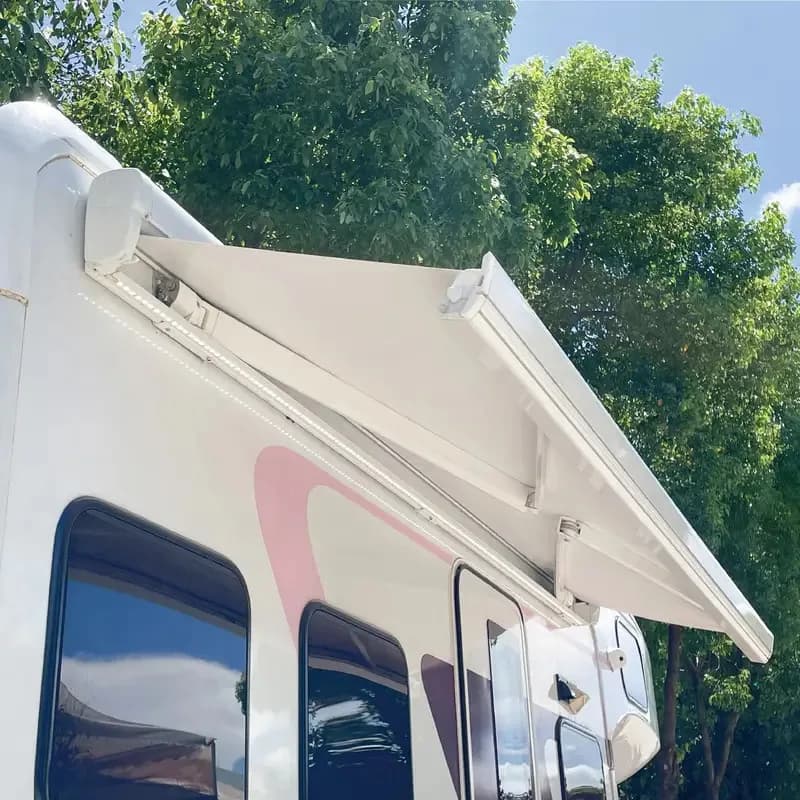 Lightweight Manual Electric RV Sun Shade Cassette Box Awning Motoomes Caravan Camper Van RV Awning With Led Light