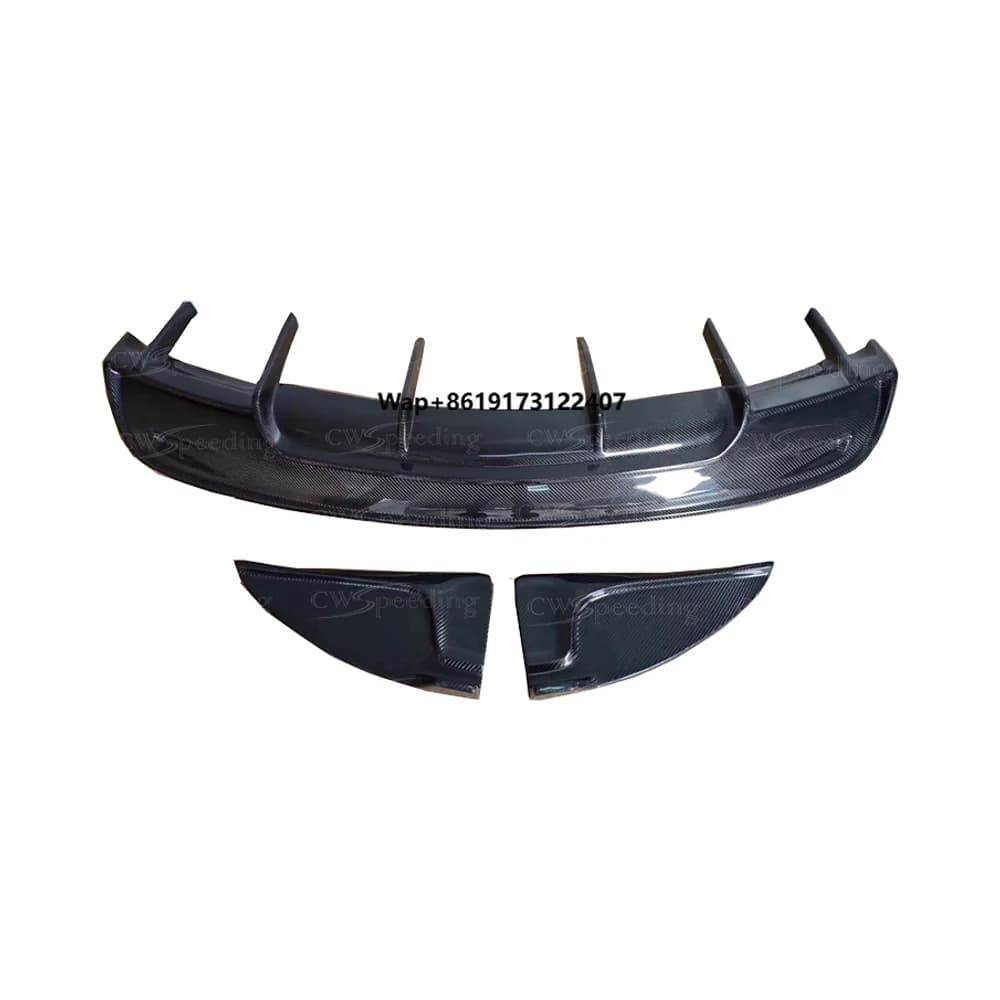 R STYLE CARBON FIBER REAR DIFFUSER REAR BUMPER LIP REAR LIP for  MODEL S