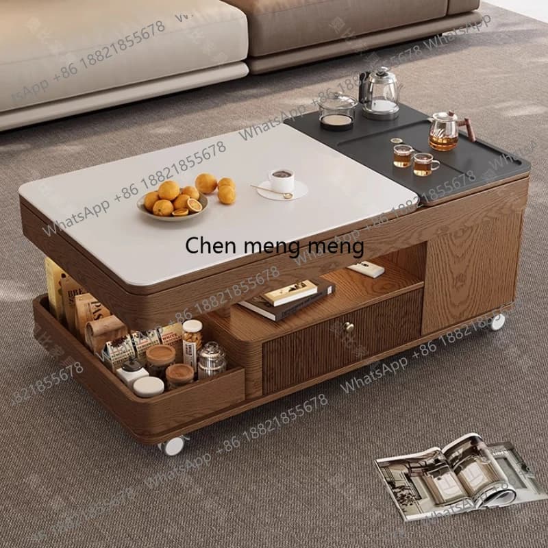 Moving Modern Coffee Table Light Luxury Simple High End Aesthetic Coffee Table Service Organizer Mesas Bajas Patio Furniture