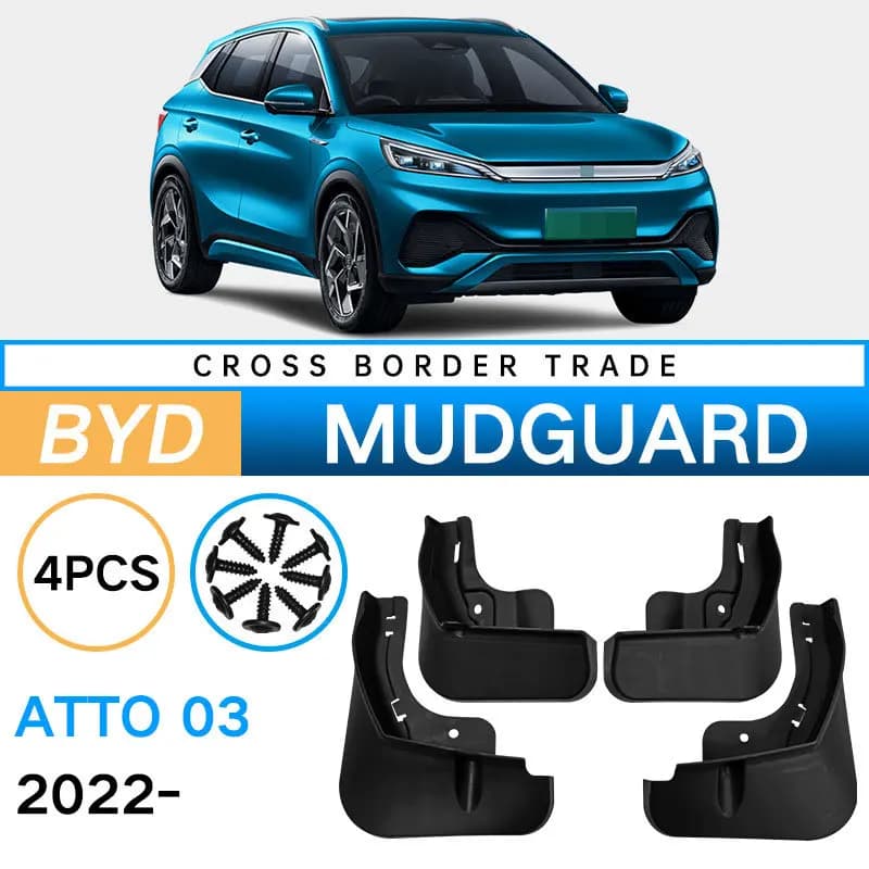 Car Thickened Car Mud Guards Suitable for BYD Yuan Plus Atto 03 2022-24 Automotive Mudguard