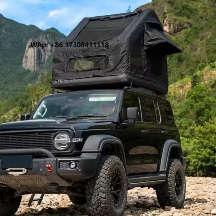 Car Roof for Camping Waterproof Hard-Shell Oxford Straight Bracing Type Four-Season Use Quick Automatic Opening One Bedroom