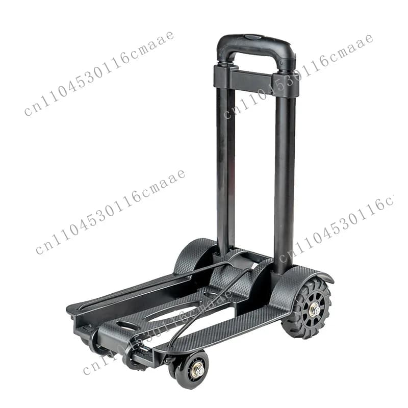 Suitable for iron pipe trolley silent trolley portable luggage cart folding reinforcement thickened shopping cart handling