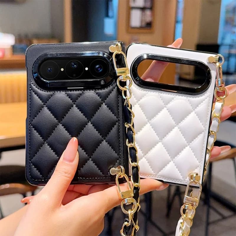 Fashion Solid Color Leather Folding Phone Cover for Huawei Pura X wih Detachable Wristband & Shoulder Strap