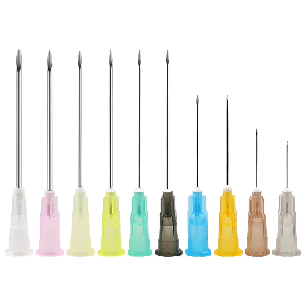 50pcs Pointed Injection Needle Dispensing Needle With Transparent Cap, Glue Tool, Individually Packaged Syringe Accessories