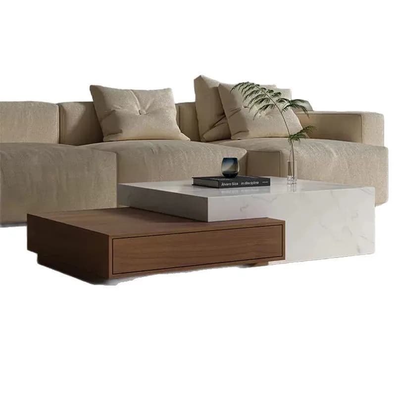 European modern Nordic coffee table light luxury small apartment combination home simple living room square minimalist