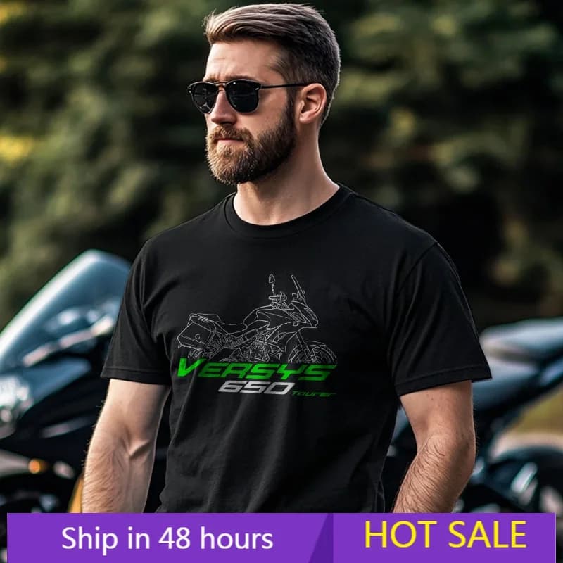 Summer T-shirts Ka/.wa.sa.kis Versys 650 T-Shirt, Motorcycle Tee Shirt for ADV Riders Graphic Short Sleeves Oversized Tee