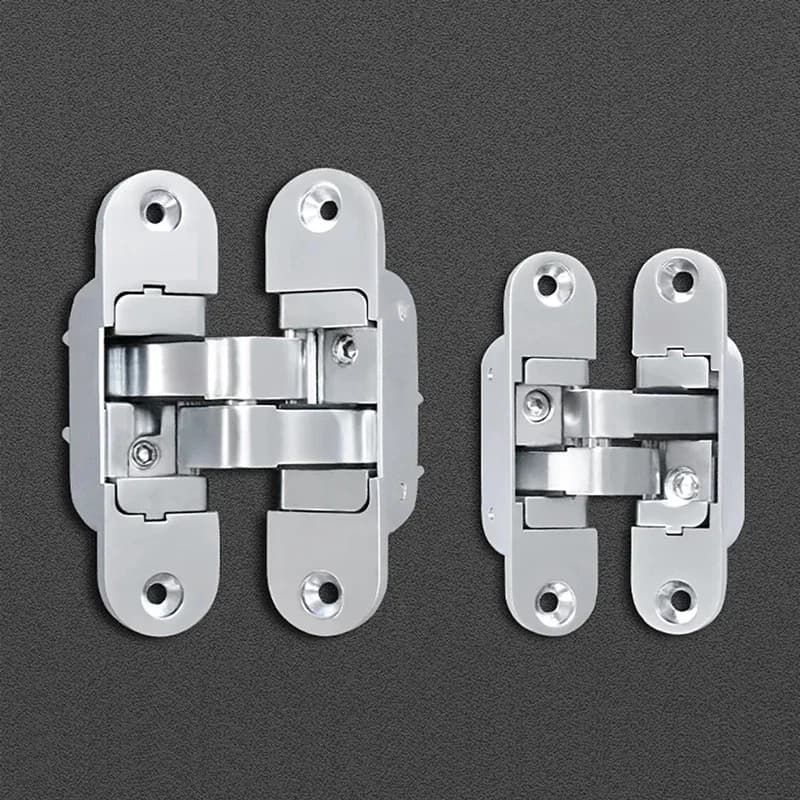 1PCS 3D Adjustable Hidden Hinge Indoor Door Cross Hinge 180 Degree Folding Door Hidden Outward Opening Hinge Hardware