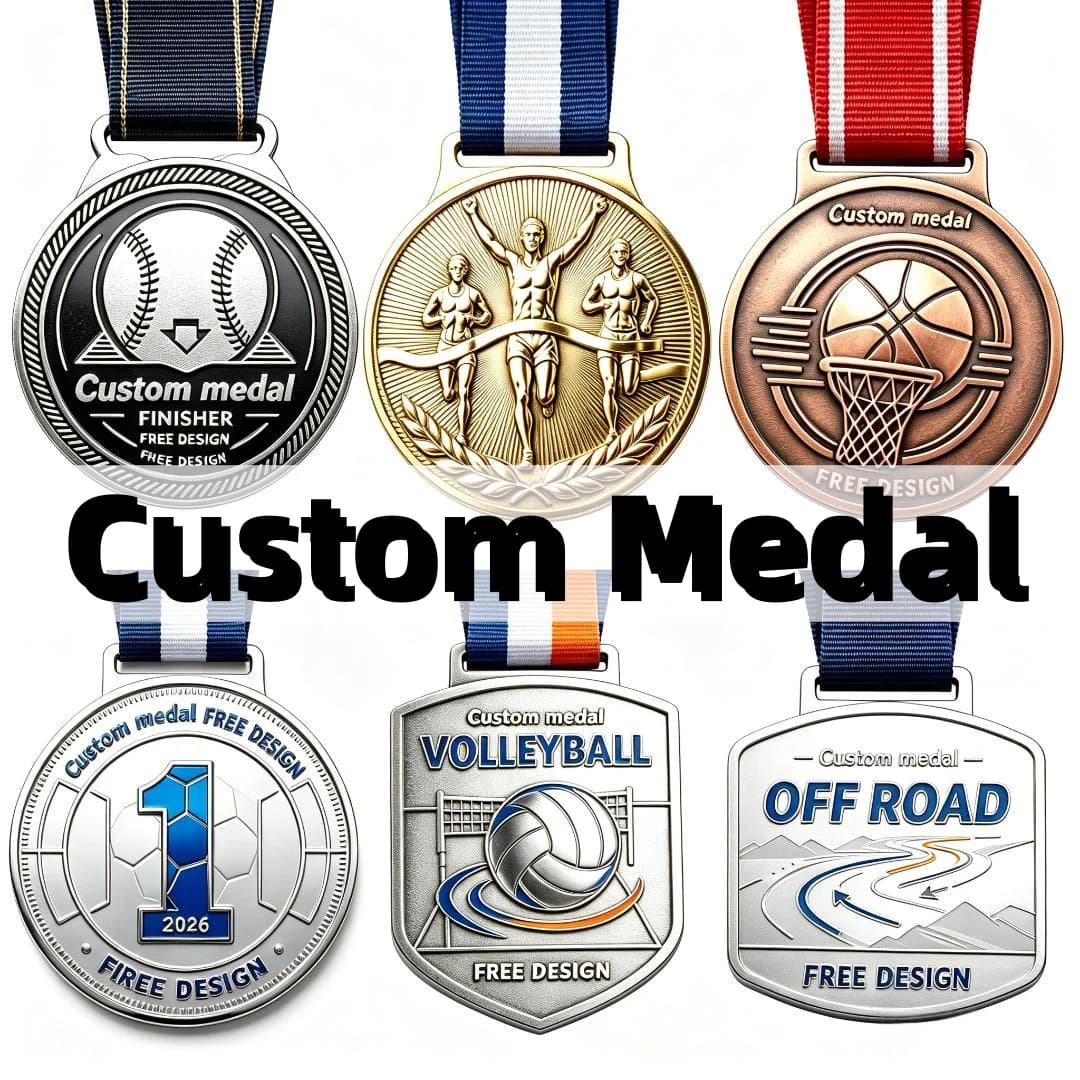 Custom Medals For Awards Engraved Medallion Sports Winner Metal Medal Gold Silver Copper Ribbon Souvenir Gift