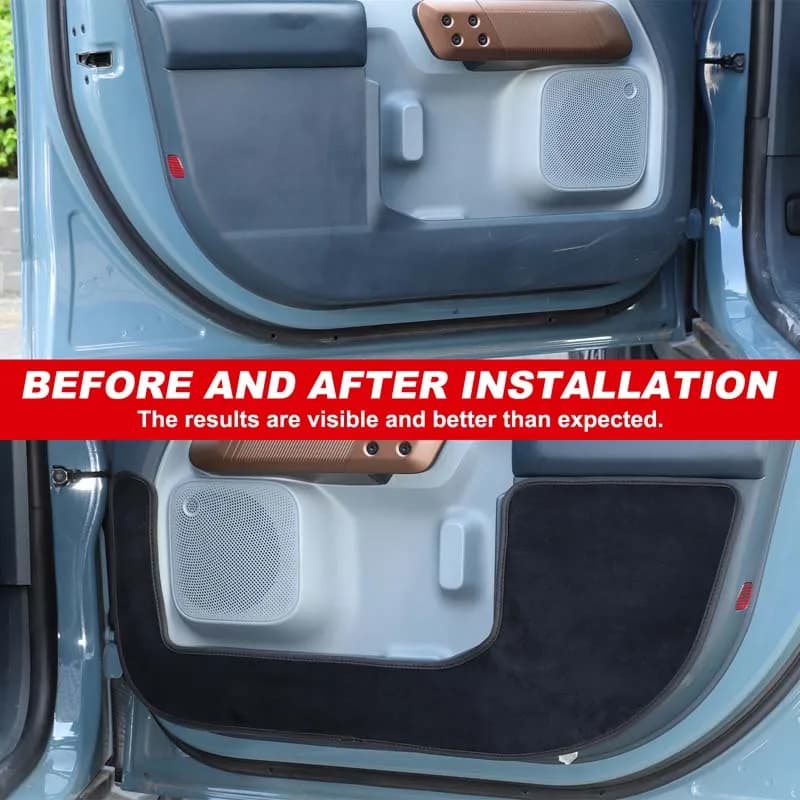 4Piece Set Velvet Black For Ford Maverick 2022+ Car Door Anti-Dirty Mat Decoration Sticker Car Interior Protection Accessories