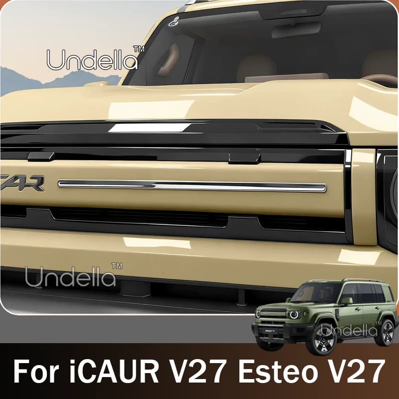 Stainless Steel Front Grille Trim For ICAUR V27 Esteo V27 2026 2027  Door Anti‑Collision Body Kits Protector Strip Accessories