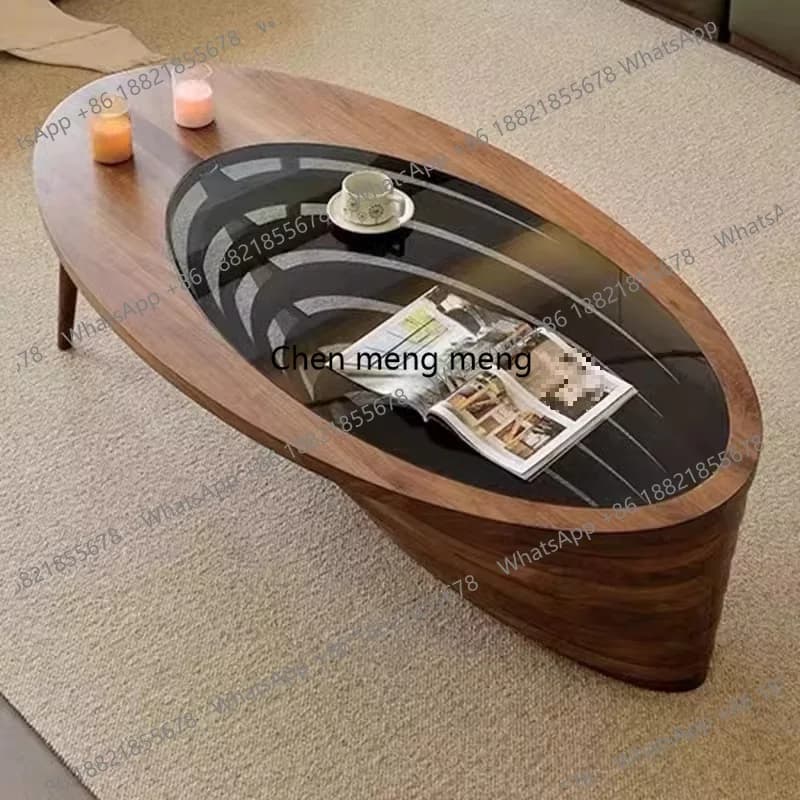 Creative Small-sized Coffee Tables Nordic-style Black Walnut Wood Coffee Tables Light Luxury Designer Furniture